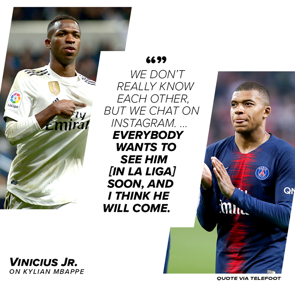 Vinicius Jr on Kylian Mbappe - Bóng Đá