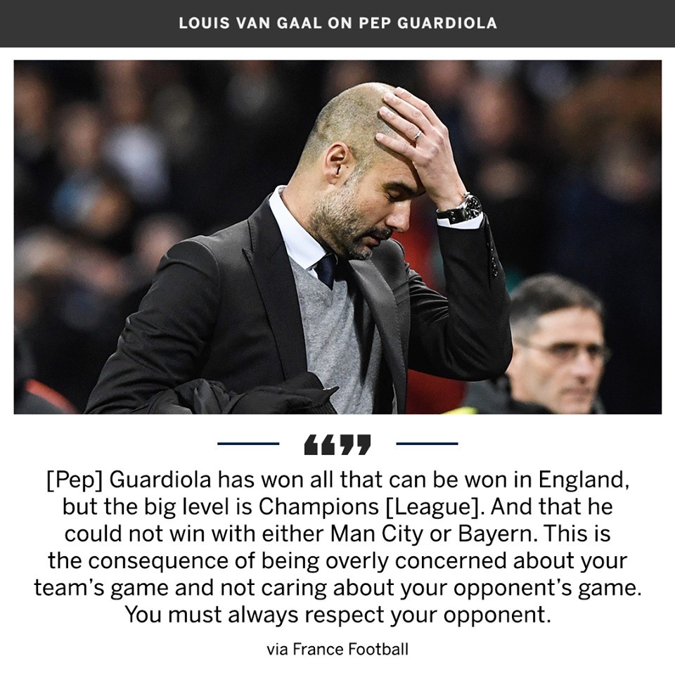 Louis van Gaal on Pep Guarrdiola - Bóng Đá