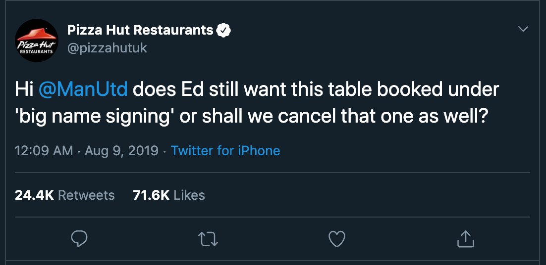 Pizza Hut troll ManUtd and Ed Woodward - Bóng Đá