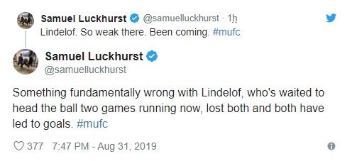 Fan Mu chỉ trích Lindelof - Bóng Đá