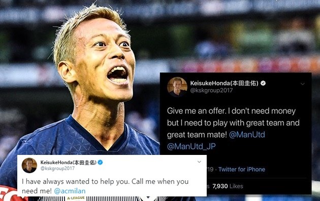 Thả thính Man Utd bất thành, Honda tiếp tục gây sốc với đại diện Serie A - Bóng Đá