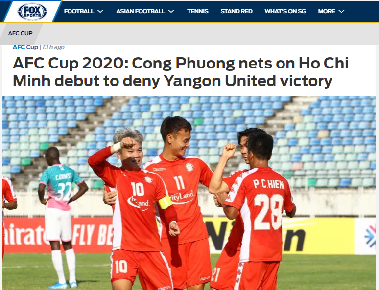 Báo châu Á chỉ ra cái tên xuất sắc nhất CLB TP,HCM trong trận hoà Yangon - Bóng Đá