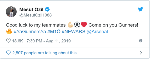 Không thể ra sân, Mesut Oezil vẫn đóng góp cho Arsenal theo cách khác - Bóng Đá