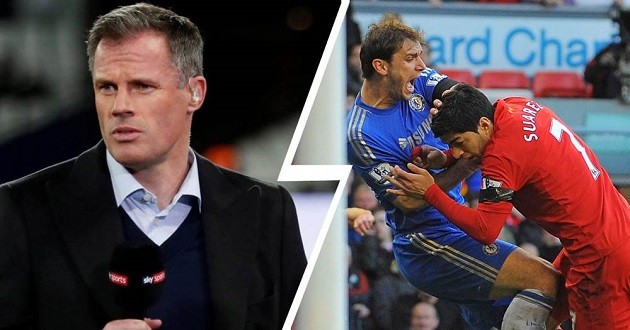 Carragher recalls how Suarez bit Ivanovic - and how it bizarrely affected Liverpool's PL title challenge - Bóng Đá