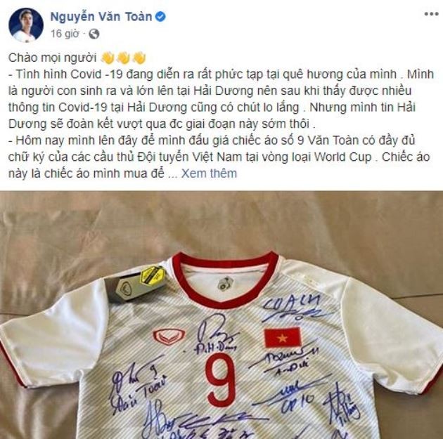 Vừa đăng bán, áo đấu của Văn Toàn đã có giá cực khủng - Bóng Đá