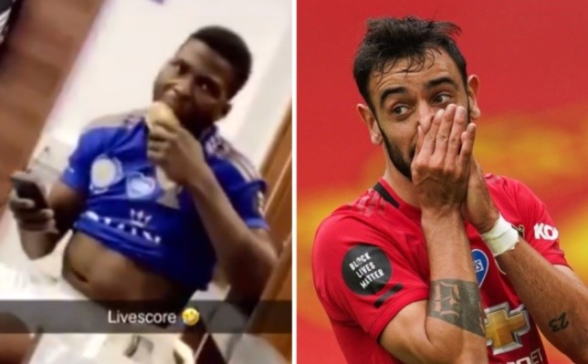 Leicester City stars bemoan Bruno Fernandes as they check Man Utd score in dressing room   - Bóng Đá