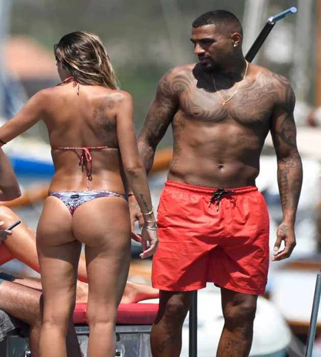 Kevin-Prince Boateng and stunning bikini-clad wife Melissa Satta put split rumours behind them on romantic break in Sardinia - Bóng Đá