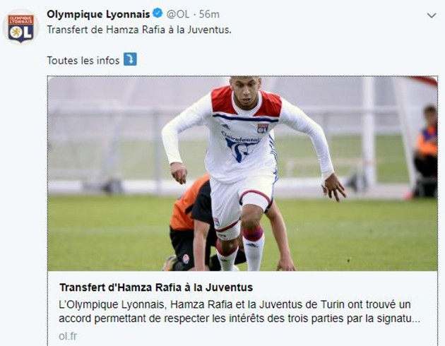 CHÍNH THỨC: Juventus ký hợp đồng sao trẻ Lyon - Bóng Đá