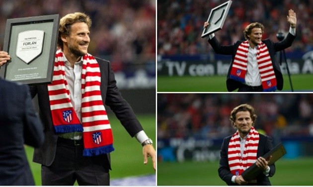 Diego Forlan được trao danh hiệu ở trận derby Madrid - Bóng Đá