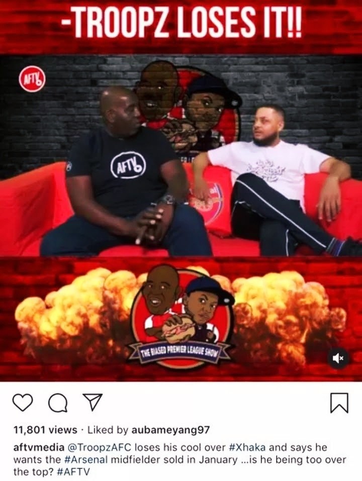 Pierre-Emerick Aubameyang likes Instagram post demanding Arsenal sell Granit Xhaka - Bóng Đá