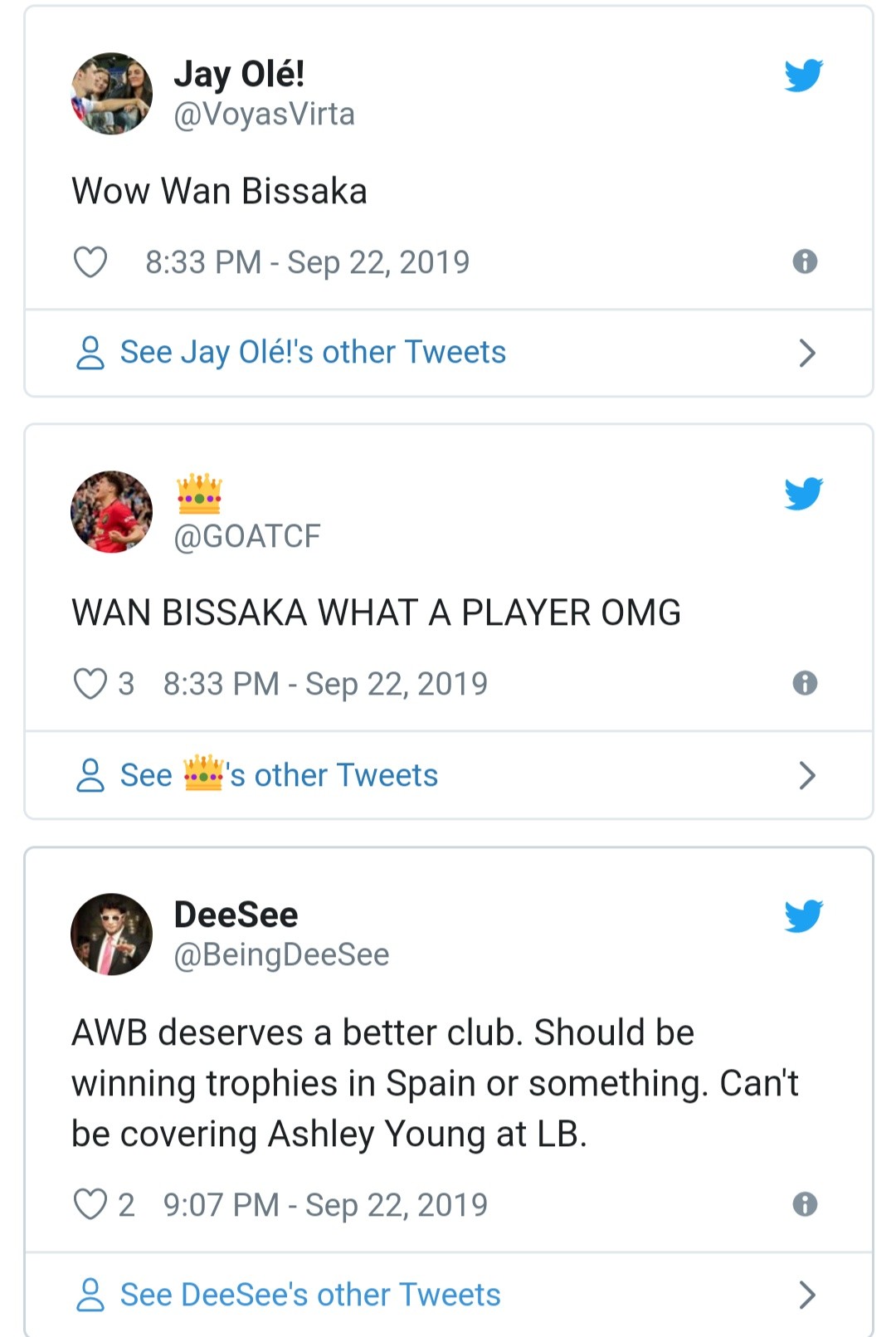 man utd fans react to wan-bissaka - Bóng Đá