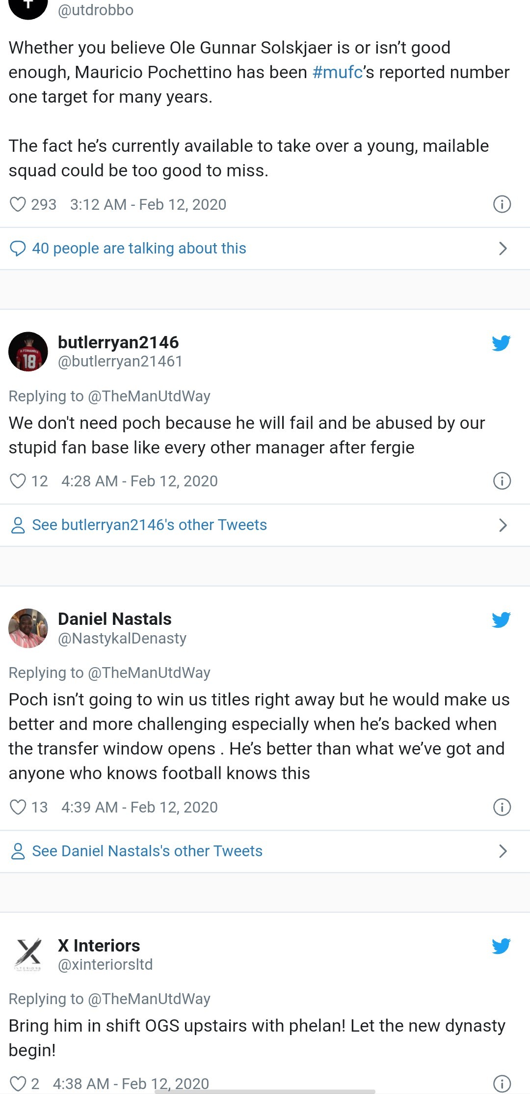 man utd fans react to pochettino - Bóng Đá