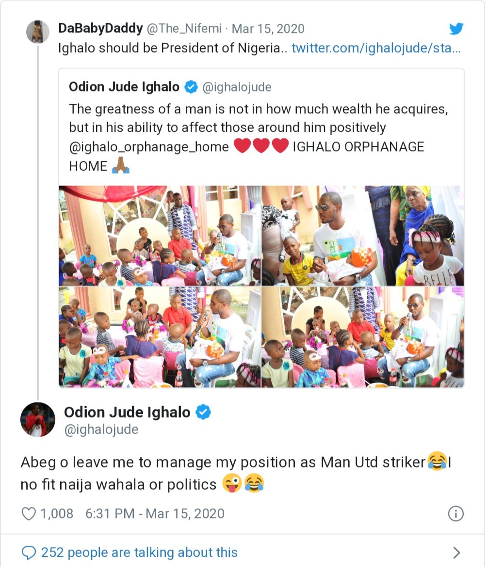 ighalo don't want to become nigeria president - Bóng Đá