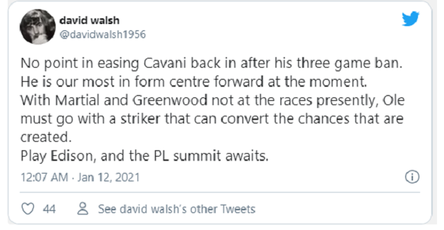 Manchester United fans make Edinson Cavani demand vs Burnley - Bóng Đá