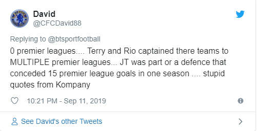 'Not even top 5!' - Chelsea and Man United fans unite over Vincent Kompany's controversial pick - Bóng Đá