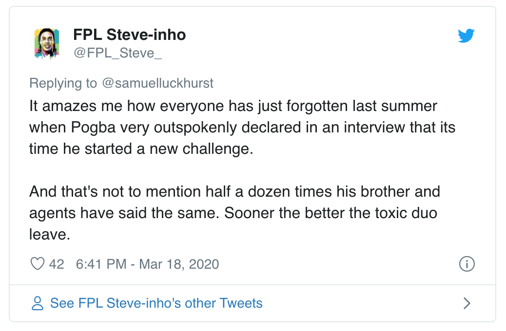 Manchester United: Red Devils fans slam Paul Pogba and Mino Raiola after Samuel Luckhurst’s update - Bóng Đá