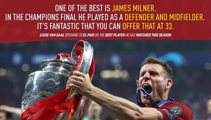 Louis van Gaal is a fan of James Milner - Bóng Đá