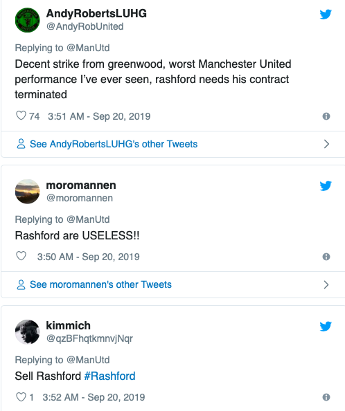 ‘Get rid of him quick’ and ‘drop him’ – These Manchester United fans Rashford's ‘useless’ performance against Astana - Bóng Đá
