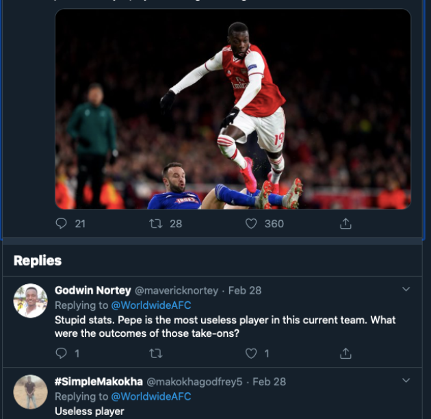 Arsenal: Fans lambaste Nicolas Pepe after performance in loss to Olympiakos - Bóng Đá
