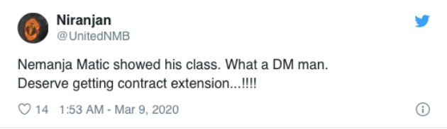 Manchester United: Fans rave over Nemanja Matic after huge performance in derby victory - Bóng Đá