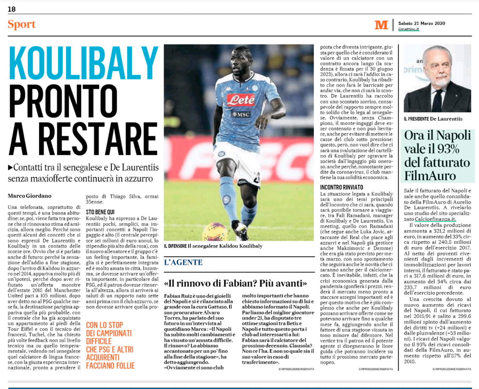 Kalidou Koulibaly happy to stay at Napoli despite Manchester United interest - Bóng Đá