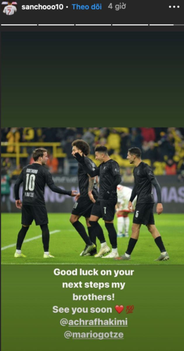 Sancho sends farewell message to teammate - Bóng Đá