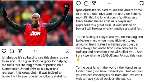Odion Ighalo: Manchester United loanee bids emotional farewell - Bóng Đá