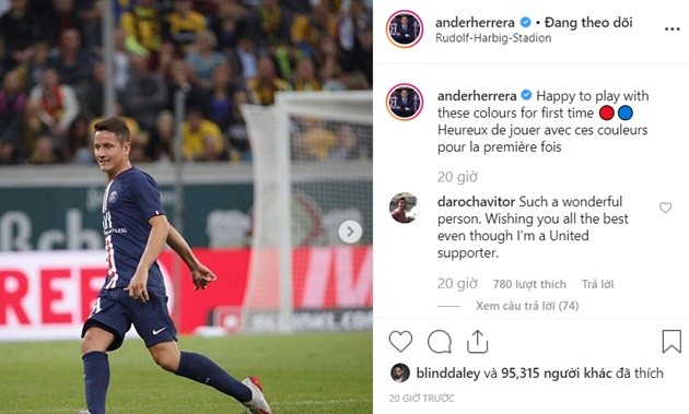 Ảnh Ander Herrera ra mắt PSG - Bóng Đá