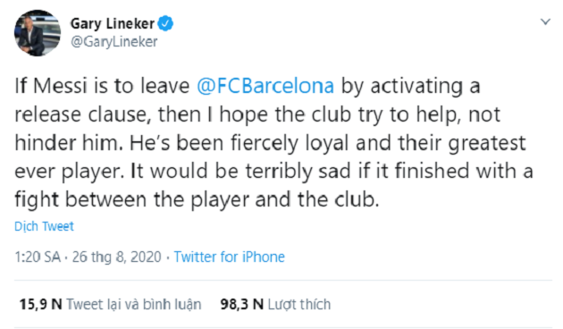 Lionel Messi: The best reaction after the Argentine tells Barca he wants to leave - Bóng Đá