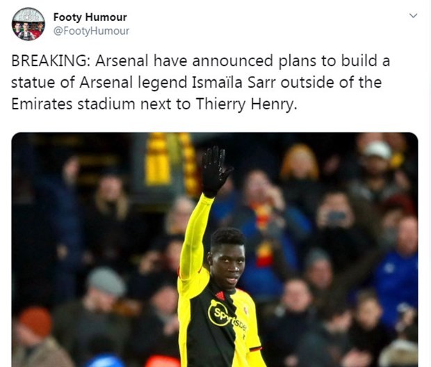 CĐV Arsenal đòi dựng tượng sao Watford tại Emirates - Bóng Đá