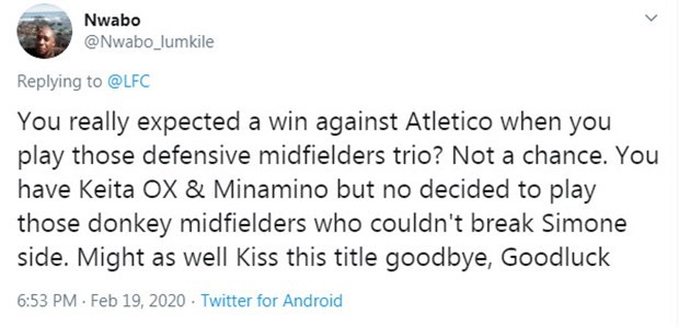 CĐV Liverpool chỉ ra điểm vô lý trong trận thua Atletico  - Bóng Đá