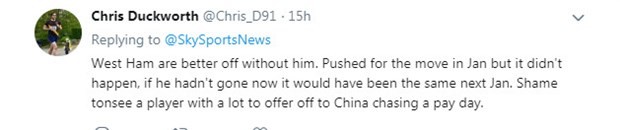 CĐV West Ham mong tân binh Shanghai SIP 