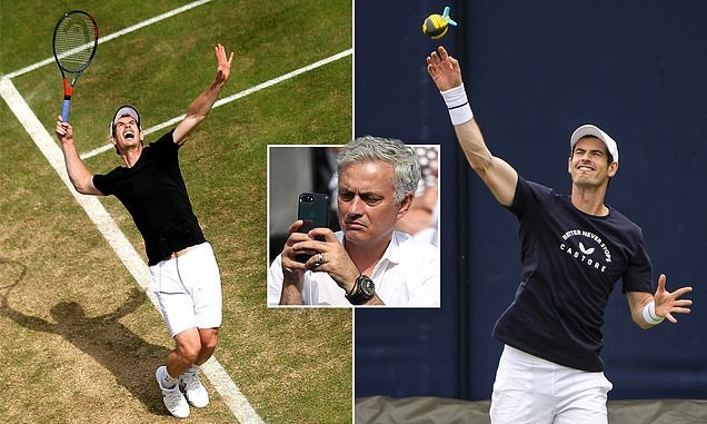 'I shed tears when he won Wimbledon': Jose Mourinho casts eye over Andy Murray's training session - Bóng Đá