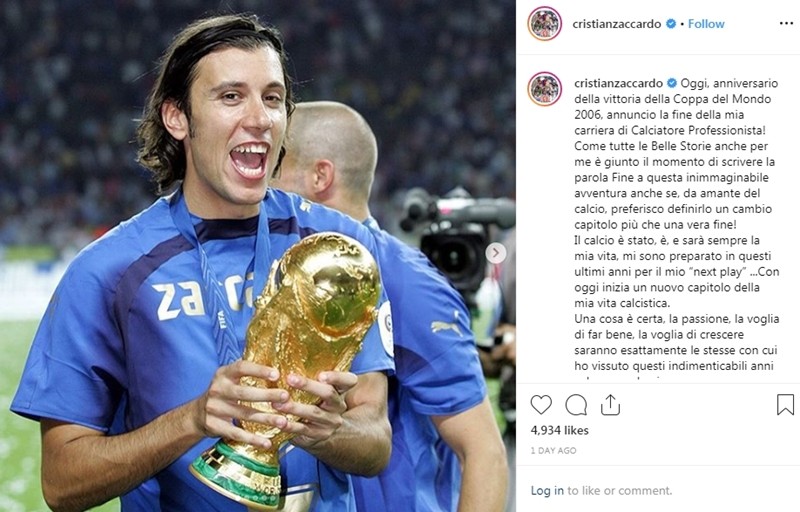 CHÍNH THỨC: Nhà vô địch World Cup 2006 tuyên bố giải nghệ - Bóng Đá