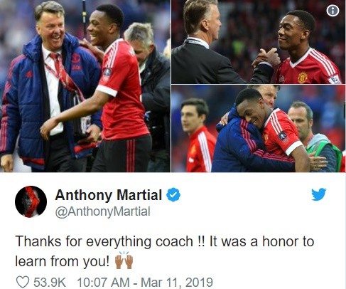Martial, Rashford, Lingard gửi thông điệp chia tay Van Gaal - Bóng Đá