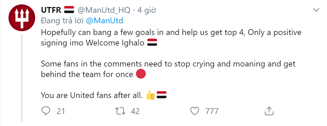 Fan Man Utd nói gì về Ighalo - Bóng Đá