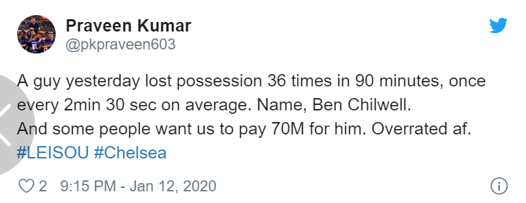 'Overrated!' These Chelsea fans deliver Ben Chilwell transfer verdict after Leicester's poor run - Bóng Đá