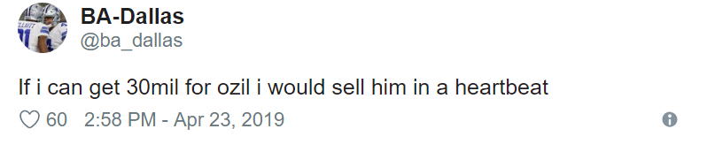 Arsenal fans take to Twitter to call for Ozil to be sold - Bóng Đá