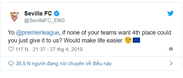 'Khẩu nghiệp' với Big Six, Sevilla tiếp tục bị 'nghiệp quật' - Bóng Đá