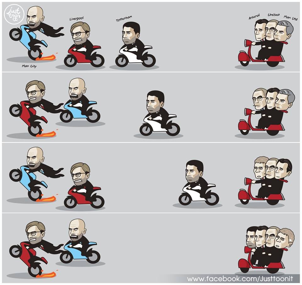 Biếm họa: Arsenal ngã, 3 kẻ vui; M.U đón ác mộng - Bóng Đá