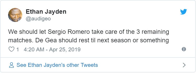 De Gea sa sút, hãy cho Romero cơ hội - Bóng Đá