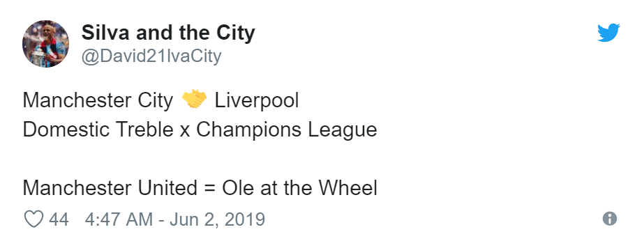 Man City fans mock Manchester United after Liverpool FC win the Champions League - Bóng Đá