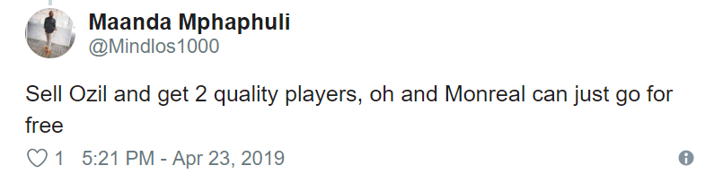 Arsenal fans take to Twitter to call for Ozil to be sold - Bóng Đá