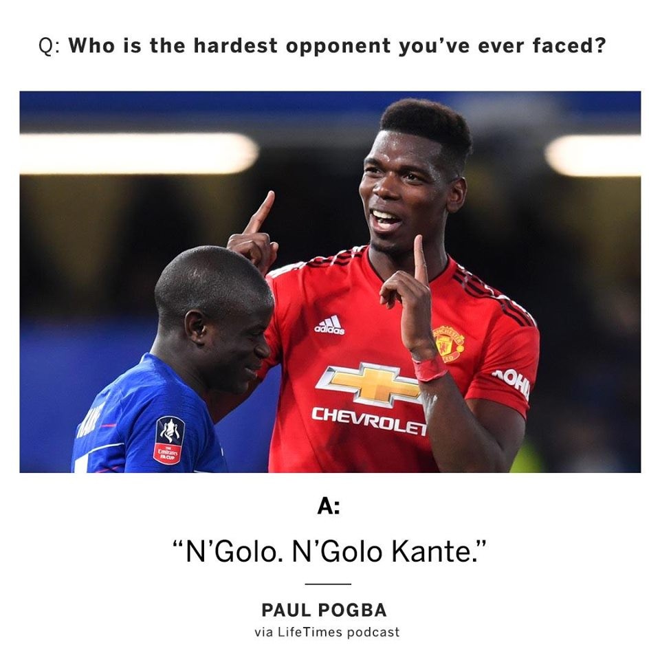 Paul Pogba believes N'Golo Kante is the toughest player he's ever faced - Bóng Đá
