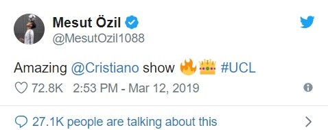 Ozil phản ứng Ronaldo - Bóng Đá