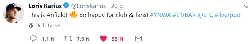 Karius chúc mừng Liverpool - Bóng Đá