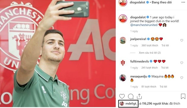 De Ligt like Instagram Dalot - Bóng Đá