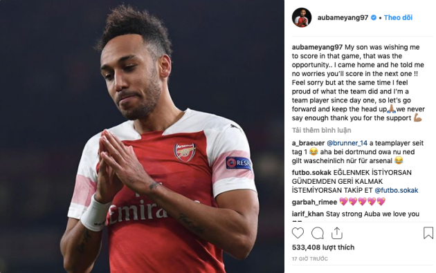 Aubameyang nói gì sau khi bỏ lỡ phạt đền? - Bóng Đá