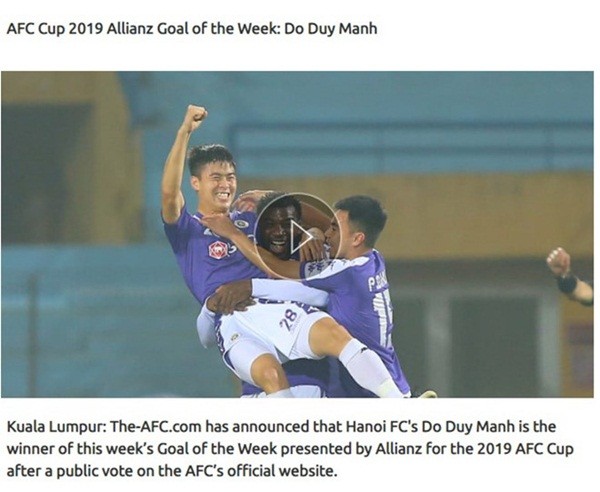 Mắc lỗi hy hữu, AFC suýt tước giải bàn thắng đẹp nhất của Duy Mạnh - Bóng Đá