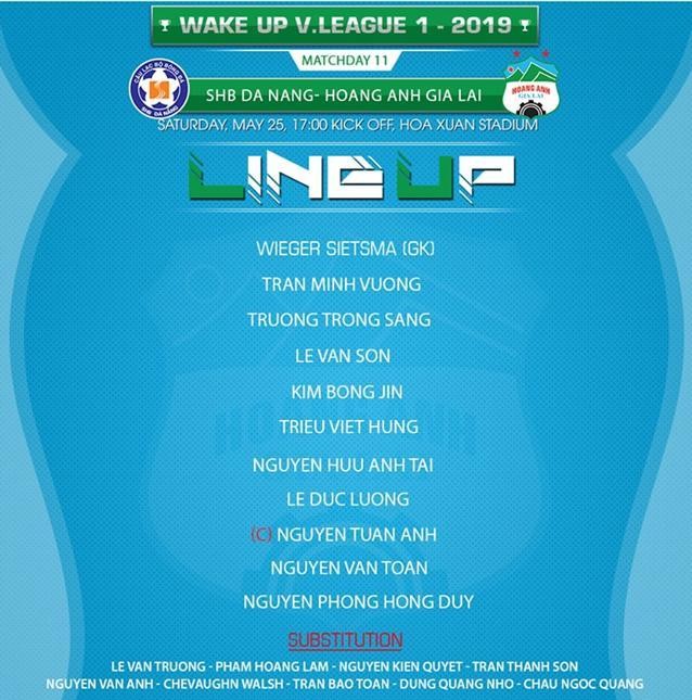 TRỰC TIẾP SHB Đà Nẵng vs HAGL: Walsh dự bị, Đức Chinh vắng mặt - Bóng Đá